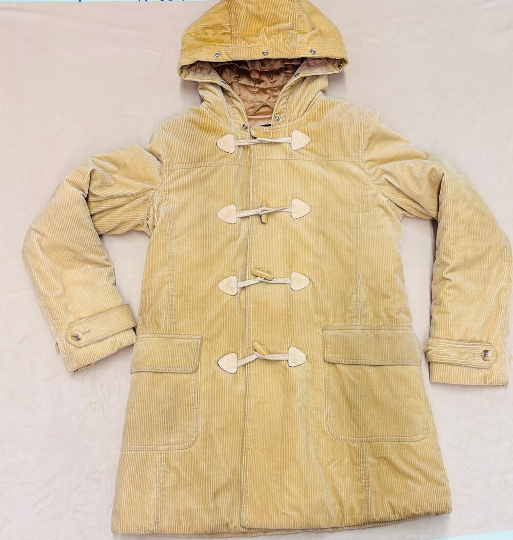 Theory Corduroy Duffle Coat Womens Small Hooded Toggle Button Ellie B Rhyme